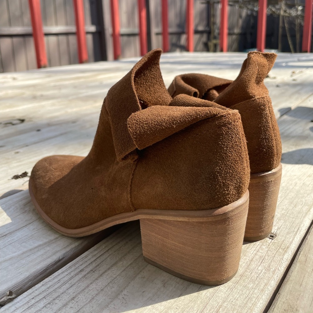 Bp suade tan booties in size 7.5M